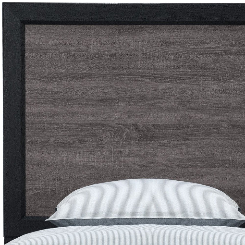 Black and Gray Wood Twin Bed Frame