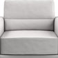 35" Light Gray and Silver Faux Leather Arm Chair