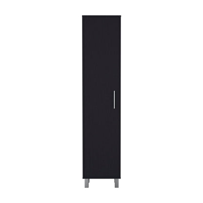 71" Black Wood Pantry Or Storage Cabinet