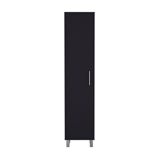 71" Black Wood Pantry Or Storage Cabinet