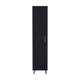 71" Black Wood Pantry Or Storage Cabinet