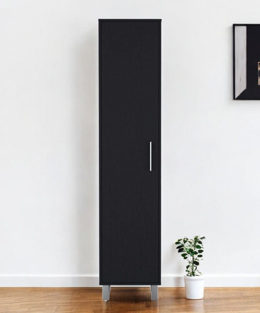 71" Black Wood Pantry Or Storage Cabinet