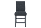 25" Dark Gray Wood and Suede Counter Height Bar Chair