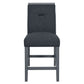 25" Dark Gray Wood and Suede Counter Height Bar Chair
