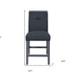 25" Dark Gray Wood and Suede Counter Height Bar Chair