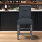 25" Dark Gray Wood and Suede Counter Height Bar Chair