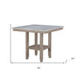 42" White and Natural Faux Marble and Wood Square Bar Table