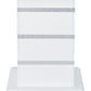 47" White Silver And Black Glass Faux Crystal And Wood Square Bar Table