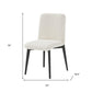 Set of Two White and Black Upholstered Boucle Dining Side Chairs