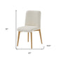 Set of Two Off White And Natural Boucle Upholstered Dining Side Chairs