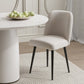 Set of Two Beige And Black Upholstered Fabric Dining Side Chairs