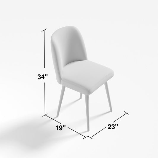 Set of Two Beige And Black Upholstered Fabric Dining Side Chairs