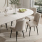 Set of Two Beige And Black Upholstered Fabric Dining Side Chairs