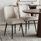 Set of Two Beige And Black Upholstered Fabric Dining Side Chairs