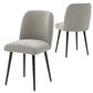 Set of Two Gray And Black Upholstered Fabric Dining Side Chairs