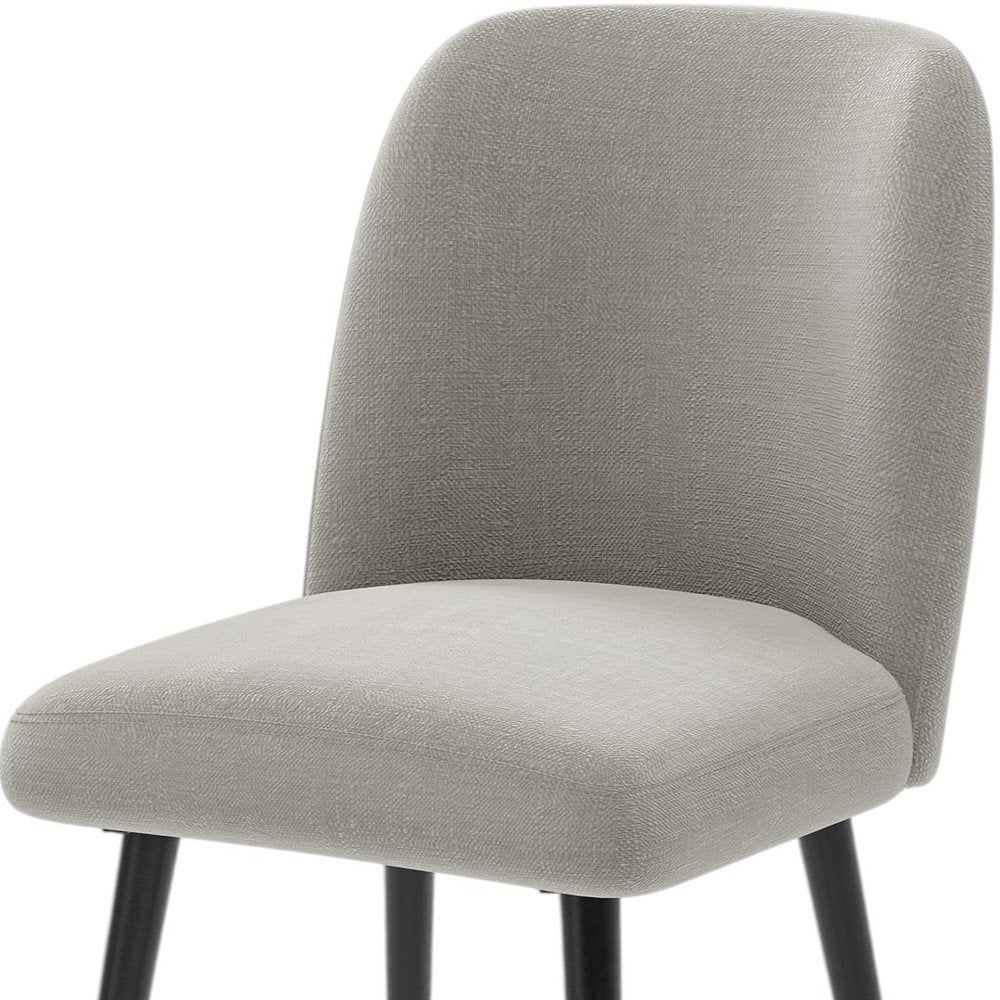 Set of Two Gray And Black Upholstered Fabric Dining Side Chairs