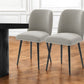 Set of Two Gray And Black Upholstered Fabric Dining Side Chairs