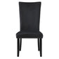 Set of Two Black Upholstered Velvet Dining Side Chairs