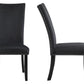 Set of Two Black Upholstered Velvet Dining Side Chairs