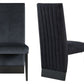 Set of Two Black Upholstered Velvet Dining Side Chairs