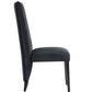 Set of Two Black Upholstered Velvet Dining Side Chairs