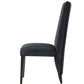 Set of Two Black Upholstered Velvet Dining Side Chairs