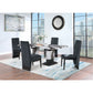 Set of Two Black Upholstered Velvet Dining Side Chairs
