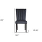 Set of Two Black Upholstered Velvet Dining Side Chairs