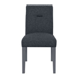 Dark Gray Upholstered Fabric With Faux Crystal Bling Dining Side Chair