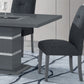 Dark Gray Upholstered Fabric With Faux Crystal Bling Dining Side Chair