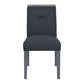 Dark Gray Upholstered Fabric With Faux Crystal Bling Dining Side Chair