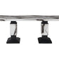 82" Black and White Faux Marble and Wood Double Pedestal Base Dining Table