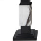 82" Black and White Faux Marble and Wood Double Pedestal Base Dining Table
