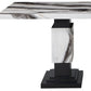 82" Black and White Faux Marble and Wood Double Pedestal Base Dining Table