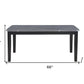 66" Dark Gray Faux Marble and Wood Dining Table