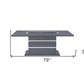 79" Dark Gray Faux Crystals Glass and Wood Pedestal Base Dining Table