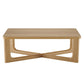 50" Natural Solid Wood Cross Legs Coffee Table