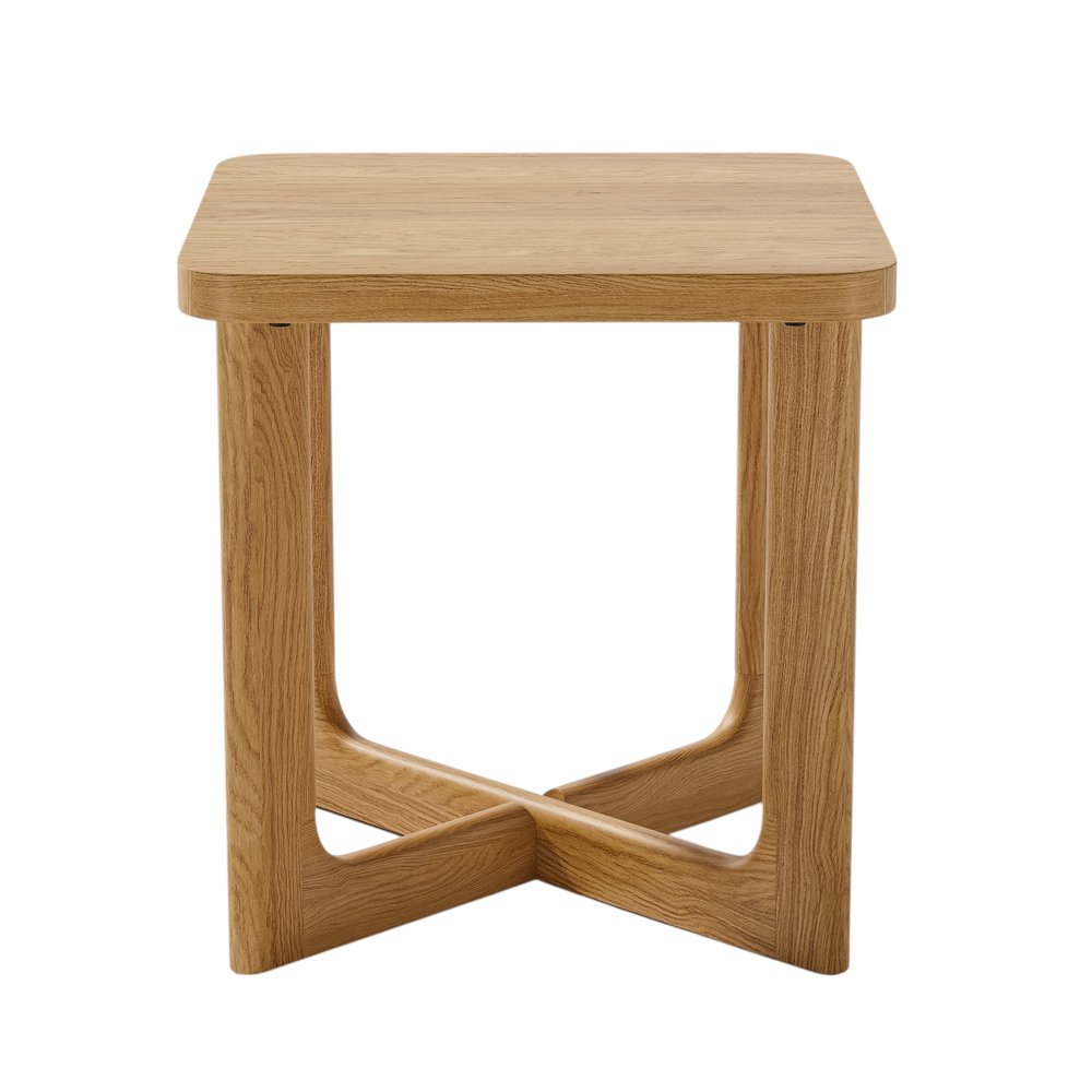 24" Natural Solid Wood Square Cross Legs End Table