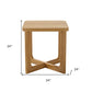 24" Natural Solid Wood Square Cross Legs End Table