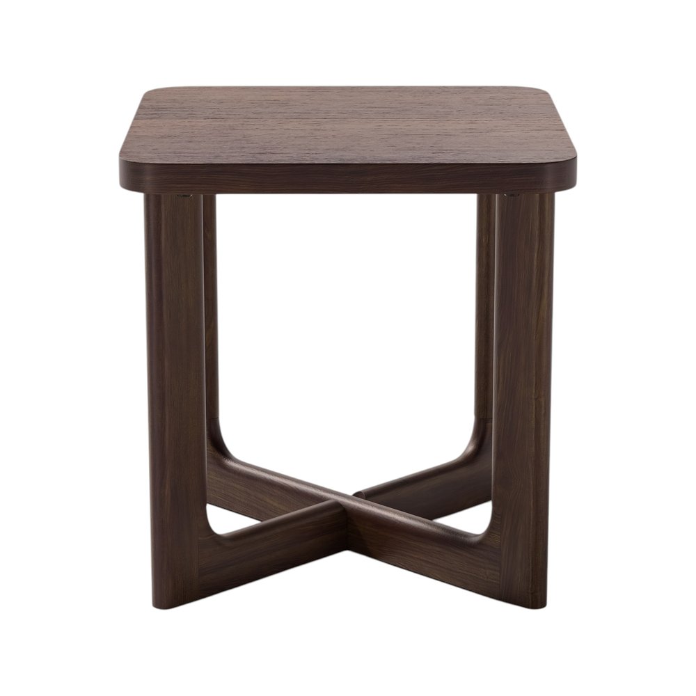 24" Brown Solid Wood Square Cross Legs End Table