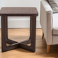 24" Brown Solid Wood Square Cross Legs End Table