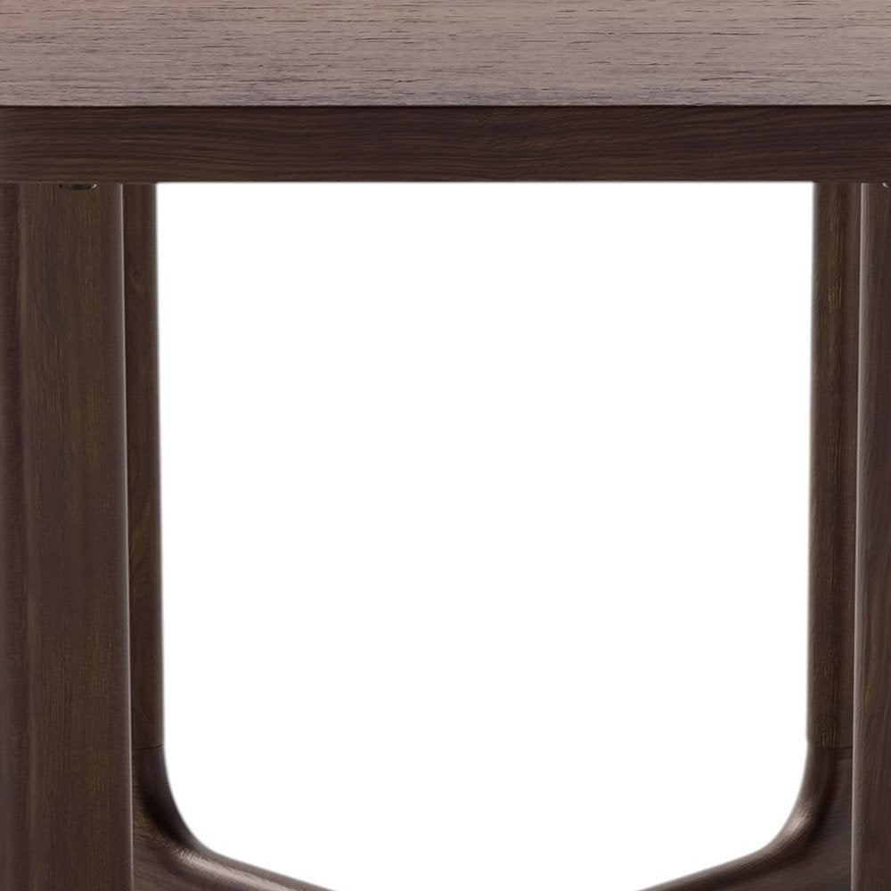 24" Brown Solid Wood Square Cross Legs End Table