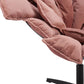 42" Pink And Black Velvet And Upholstered Swivel Side Chair