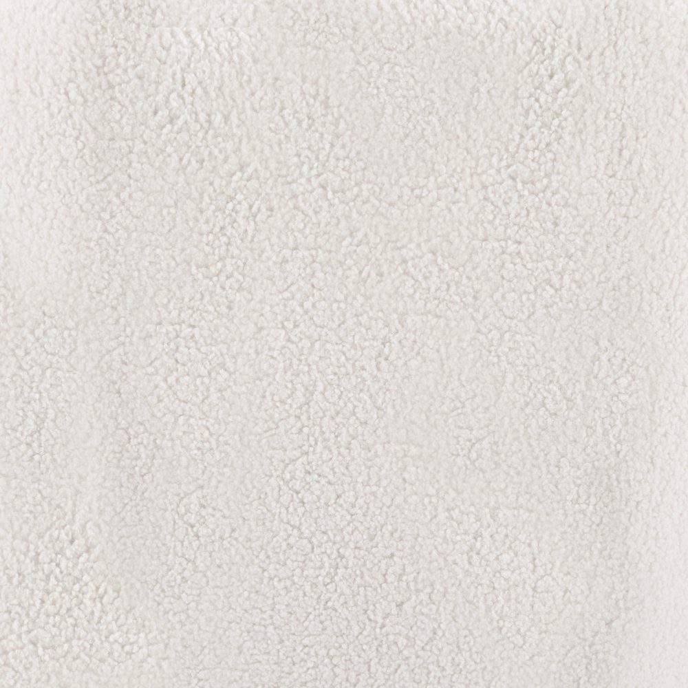 36" Cream And Black Faux Shearling And Upholstered Barrel Chair