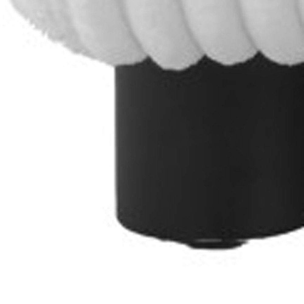 31" White And Black Corduroy And Upholstered Side Chair