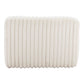39" Cream Faux Fur And Upholstered Tufted Lounge Chair