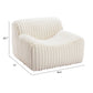 39" Cream Faux Fur And Upholstered Tufted Lounge Chair