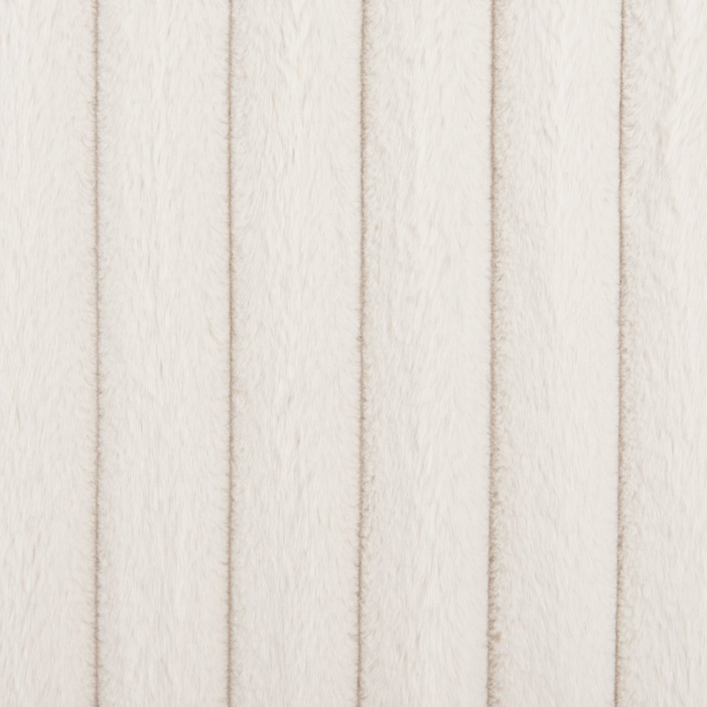 39" Cream Faux Fur And Upholstered Tufted Lounge Chair