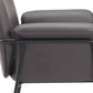 31" Brown And Black Faux Leather And Faux Leather Arm Chair