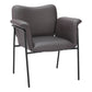 31" Brown And Black Faux Leather And Faux Leather Arm Chair